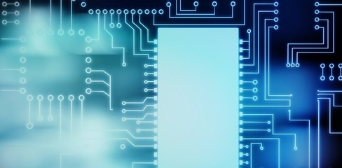 Poster - Composite image of digitally generated image of circuit board