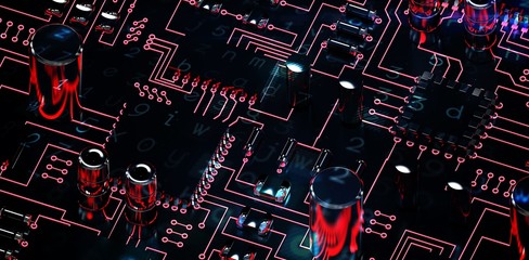 Poster - Composite image of virus background