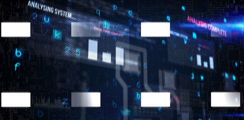 Poster - Composite image of virus background