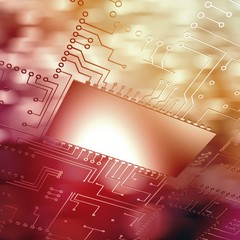Poster - Composite image of digitally generated image of circuit board