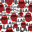 © annetdebar - Seamless background with the mouth and gossip blah blah blah