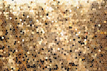 Abstract Illustration, Gold Mosaic Glass Pattern Background