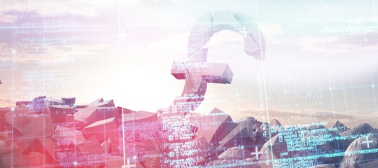 Poster - Composite image of blue matrix and codes