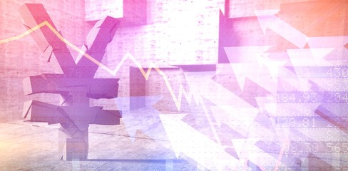 Poster - Composite image of 3d image of yen sign 