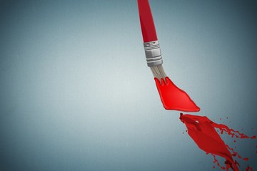 Poster - Composite image of composite image of red paintbrush