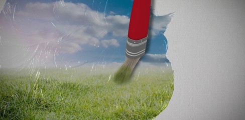 Poster - Composite image of computer graphic image of red paintbrush