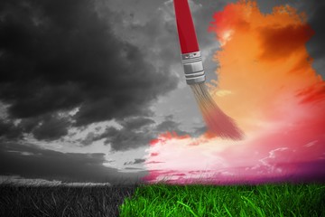 Poster - Composite image of composite image of red paintbrush