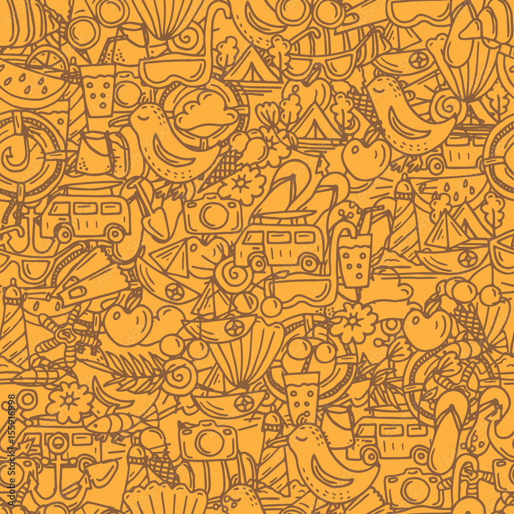 Seamless pattern for summer time theme. Vector illustration Stock ...