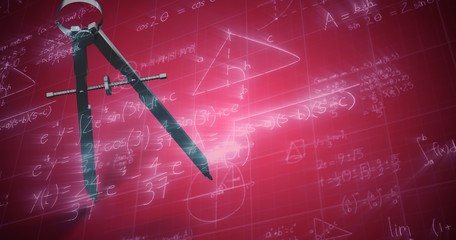 Fototapete - Composite image of digital image of drawing compass