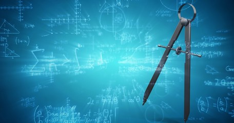 Poster - Composite image of illustration of drawing compass