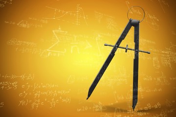 Poster - Composite image of computer generated image of drawing compass