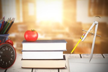 Poster - Composite image of 3d image of drawing compass with pencil