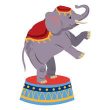 Elephant Circus Entertainment Balance Icon Vector Illustration