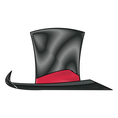 Poster - vintage top hat accessory host carnival vector illustration