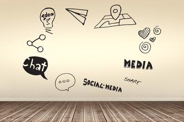 Aufkleber - Composite image of composite image of social media diagram 