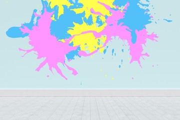 Poster - Composite image of colourful paint splashes
