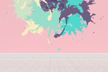 Poster - Composite image of colourful paint splashes