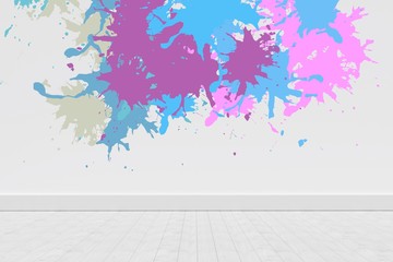 Poster - Composite image of colourful paint splashes