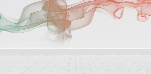 Poster - Composite image of multicolored smoke against white background