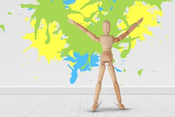 Poster - Composite image of colourful paint splashes