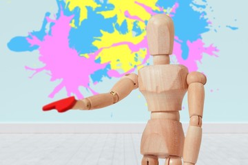 Aufkleber - Composite image of colourful paint splashes