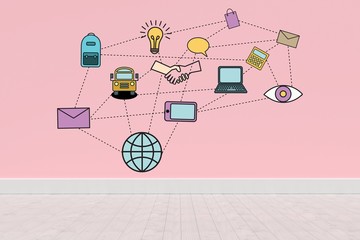Poster - Composite image of digitally generated image of education model