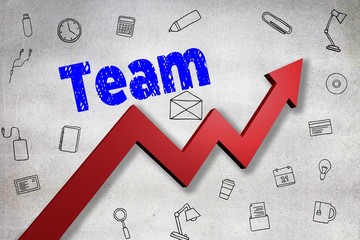 Leinwandbilder - Composite image of digitally generated image of team text 