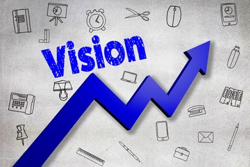 Leinwandbilder - Composite image of digitally generated image of vision text 