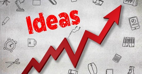 Leinwandbilder - Composite image of digitally generated image of ideas text 