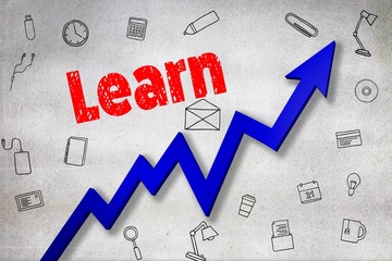 Leinwandbilder - Composite image of digitally generated image of learn text 