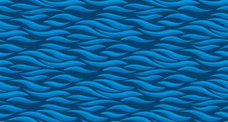 Abstract wave blue seamless pattern.  Concept modern geometry repeatable motif for surface design, wrapping paper, fabric.