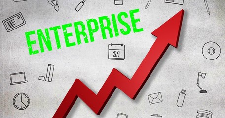 Leinwandbilder - Composite image of digitally generated image of enterprise text 