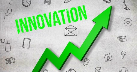 Leinwandbilder - Composite image of digitally generated image of innovation text 
