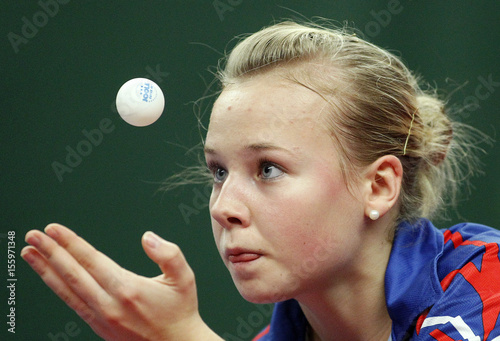 England S Hicks Serves To Belarus Pavlovich During Their Joola