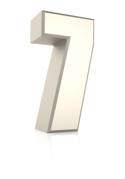 Number 7 Isolated on White Background