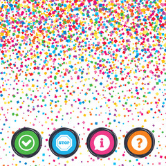 Poster - information icons. stop prohibition symbol.