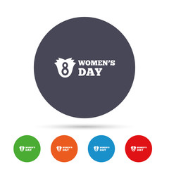 8 March Women's Day sign icon. Flower symbol.