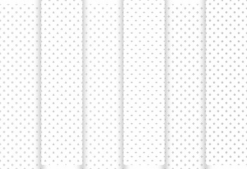 Leinwandbilder - Set of abstract seamless patterns. Grey triangles and circles, stars, squraes and rhombus, modern stylish textures