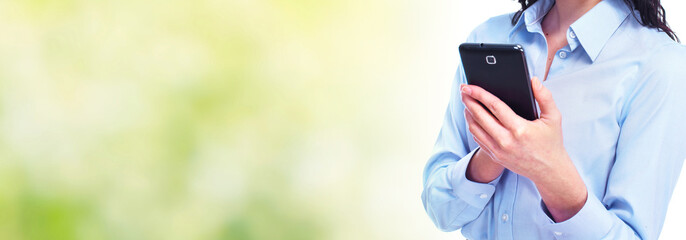 Aufkleber - Woman with smartphone