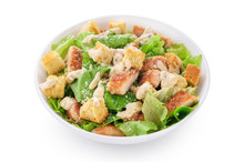 Caesar Salad On White Background.