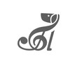Modern Musical Dog G Clef Logo