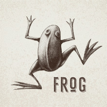 Vector Frog Painted In Engraving Style. Eps8. RGB Global Colors