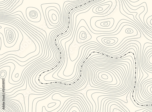 Fotografía Topographic map with border, vector background