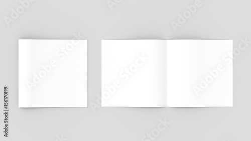 Fotografía Spuare bi-fold , half fold brochure mock up. 3D illustrating.