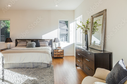 Fotografie, Tablou contemporary bedroom with upcycled nightstand