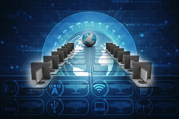 Poster - 3d rendering technology Computer network
