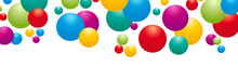 Abstract Vector Banner, Color Geometric Background With Balloons