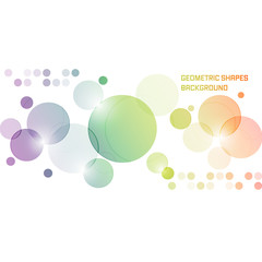 Poster - Abstract vector background with overlapping colored circles.