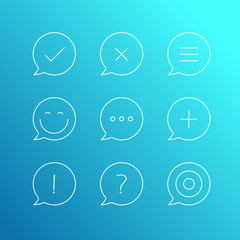 Aufkleber - Outline icons set. Vector thin line icons collection