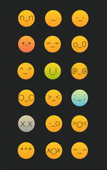 Poster - Set of japan style color Emoji Isolated on white. Vector illustration